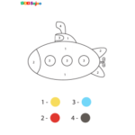 Coloriage nombre sous-marin à imprimer