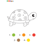 Coloriage nombre tortue à imprimer
