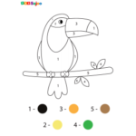 Coloriage nombre toucan à imprimer