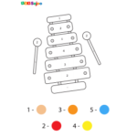 Coloriage nombre xylophone à imprimer