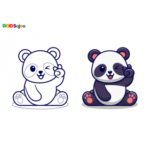 Coloriage panda heureux à imprimer