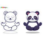 Coloriage panda zen à imprimer
