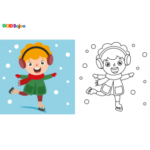 Coloriage patinoire enfant à imprimer