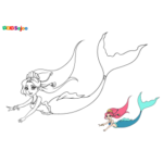 Coloriage sirène enfants à imprimer