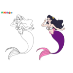 Coloriage sirène étoile à imprimer