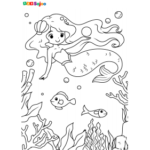 Coloriage sirène mer enfant à imprimer