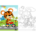 Coloriage tigre route à imprimer