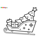 Coloriage traineau noël cadeau à imprimer