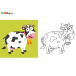 Coloriage vache enfant à imprimer