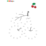 Jeu de points à relier cerise