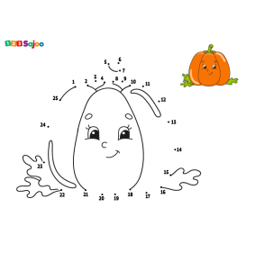 Jeu de points à relier citrouille