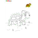 Jeu de points à relier coloriage tortue