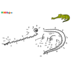 Jeu de points à relier crocodile