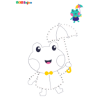 Jeu de points à relier grenouille