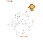 Jeu de points à relier lion enfant