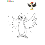 Jeu de points à relier oiseau coloriage