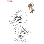 Jeu de points à relier pélican