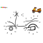 Jeu de points à relier scooter