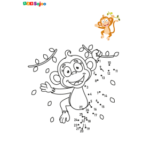 Jeu de points à relier singe