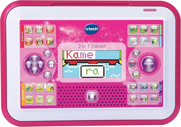Vtech Tablette 2 en 1 Rose - Ordinateur Portable et Tablette en Un - avec 80 Jeux éducatifs dans de Nombreuses catégories - pour Apprendre l'allemand, Les mathématiques anglaises, etc. - pour Les