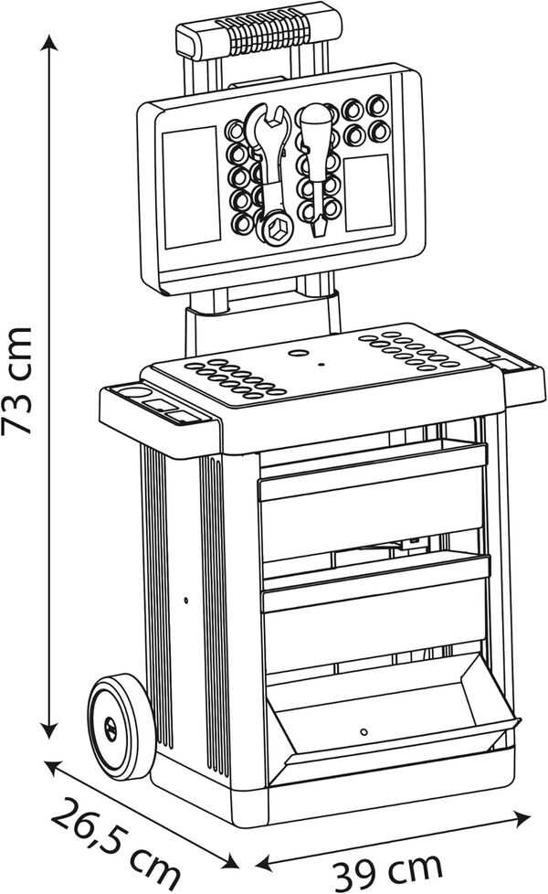 Smoby - Spidey - Chariot de Bricolage - Véhicule à Construire - Servante Transportable - Accessoires Inclus - Tournevis, Pince, Clé à Pipe, Ecrous, Pneus - A Partir de 3 Ans - Fabrication Française