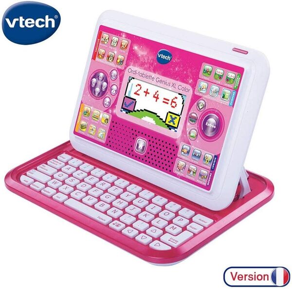 VTech Ordi-Tablette Genius XL Color Rose + Adaptateur Secteur