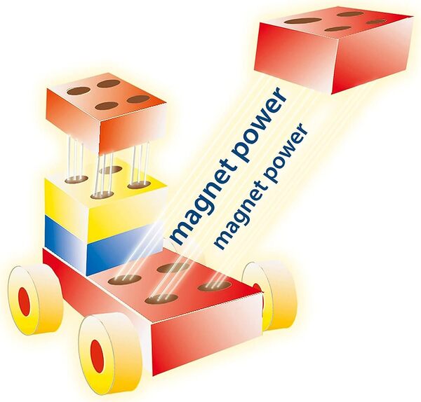 Theo Klein 0640 Mallette de construction Manetico Creative - 42 pièces magnétiques de tailles, couleurs, formes différentes - 6 cartes-modèles - Dimensions : 27,5 x 9 x 22,5 cm - Pour enfants dès 1 an