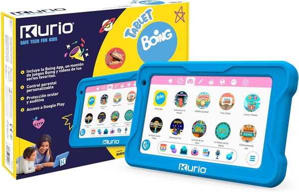 Diset Tablette Kurio Boing pour enfants 3 ans avec contrôle parental, tablette 7 pouces, Boing App, Google Play - Idéale pour les parents qui recherchent une tablette pour enfants sûre
