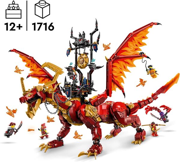 LEGO Ninjago Le Dragon Source du Mouvement - Jouet de Construction Ninja avec Figurines de Créatures Mythiques - Cadeau d’Anniversaire pour Enfants Garçons et Filles dès 12 Ans 71822