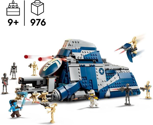 LEGO Star Wars 75435 The Clone Wars Le MTT des Séparatistes de la Bataille de Felucia - Jouet Interactif avec Speeder, 2 Minifigurines & 10 Figurines de Droïdes - Cadeau pour Garçon ou Fan dès 9 Ans