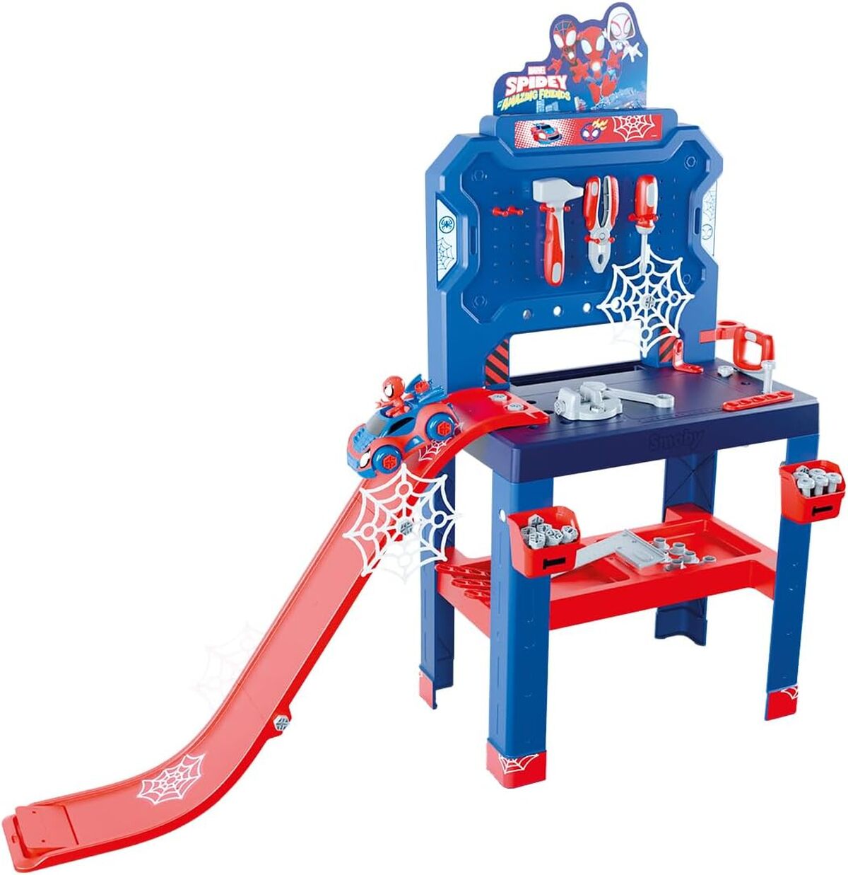 Test : bricolo center Spidey de Smoby, 90 accessoires dès 3 ans