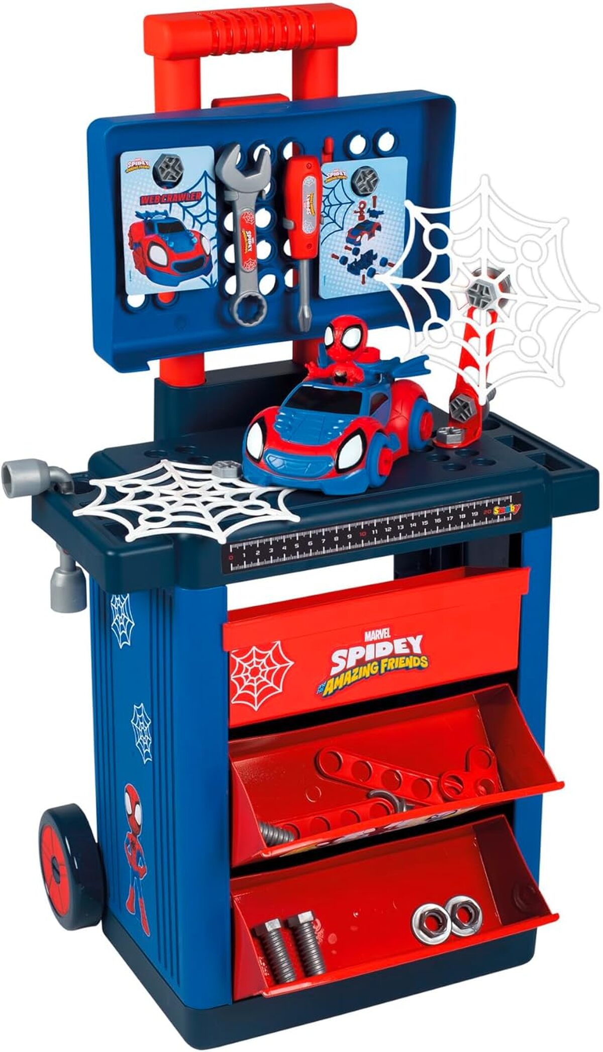 Test : chariot de bricolage Smoby Spidey transportable dès 3 ans