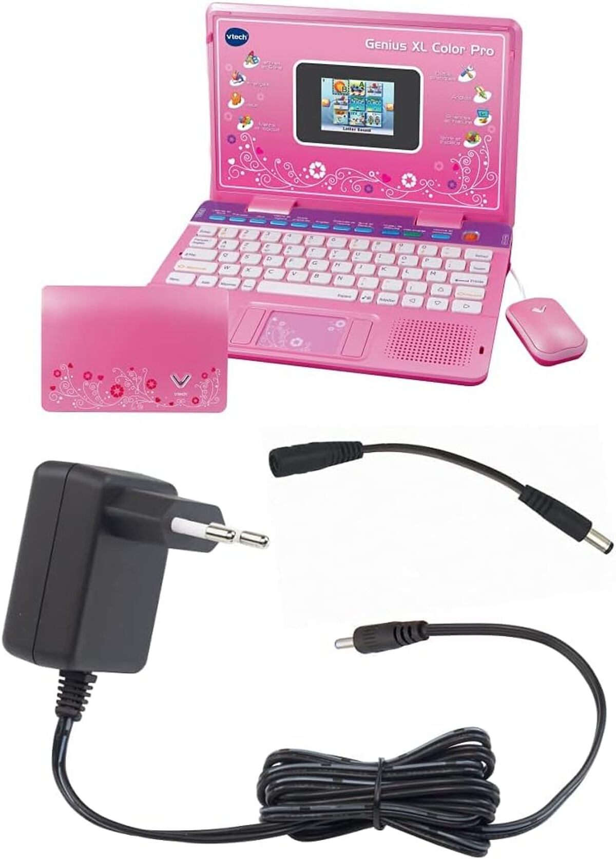 Test du VTech Genius XL Color Pro : le modèle Rose avec adaptateur secteur