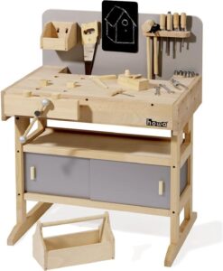 Test : établi enfant howa en bois massif avec outils, stable et ergonomique