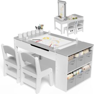 Test : table enfant MAMIZO grise, rangement et créativité