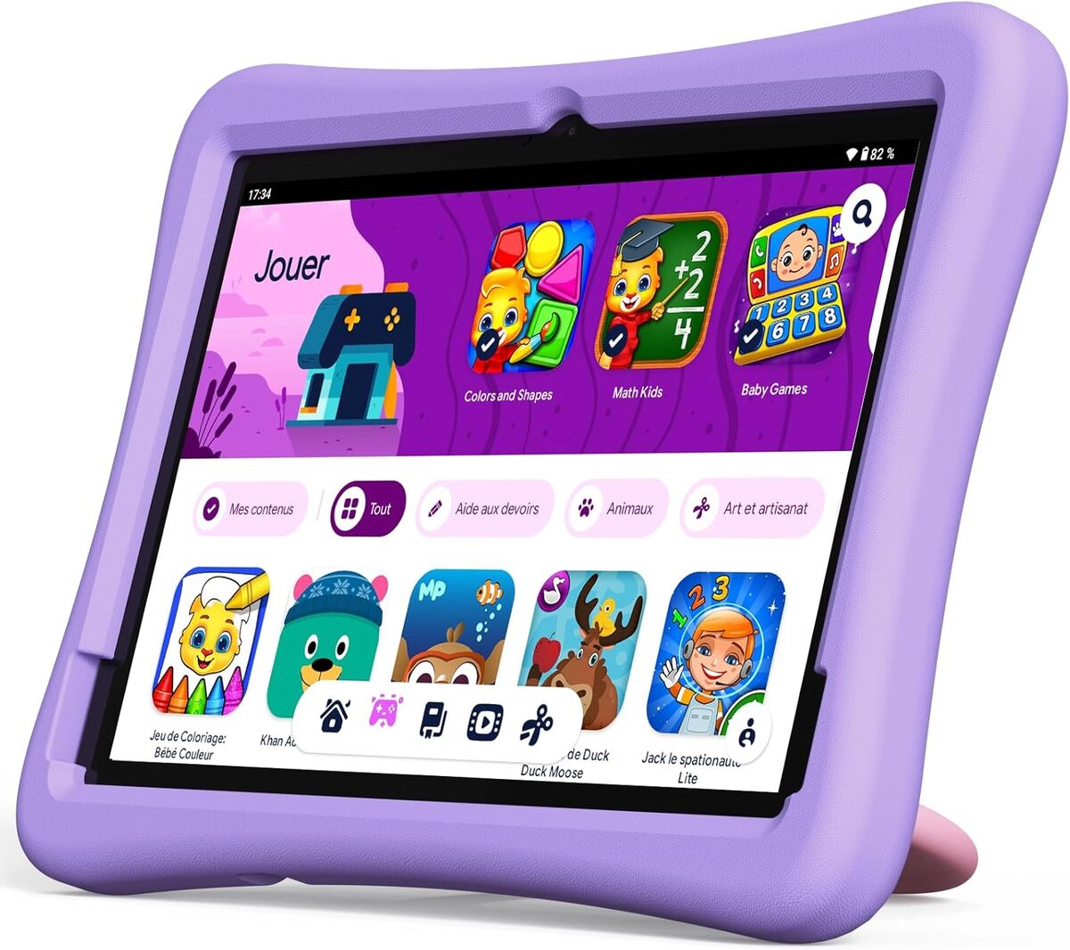 Test : tablette plimpton 10" pour enfants avec android et étui protecteur lilas