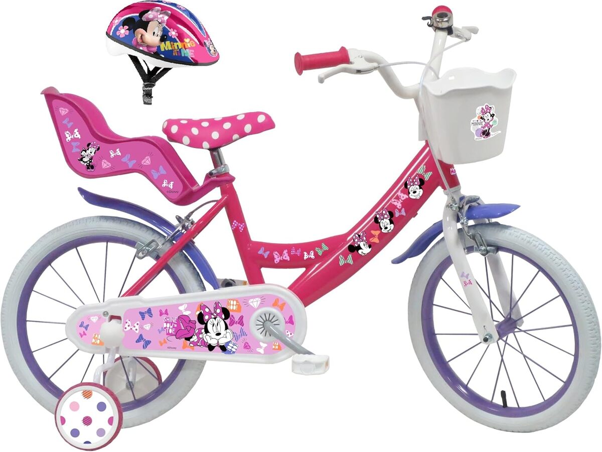 Test : vélo fille 16'' Minnie avec accessoires et casque inclus