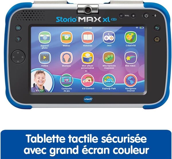 VTech - Storio Max XL 2.0 Bleue, Tablette Enfants Tactile, Éducative et Sécurisée avec Grand Écran Couleur, WiFi, Android, Appareil Photo, Cadeau Enfant de 3 Ans à 11 Ans - Contenu en Français