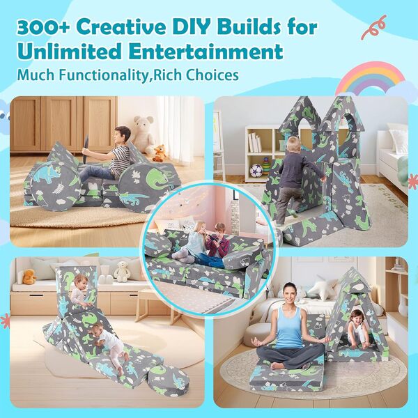 Canapé de jeu modulable pour enfants, polyvalent, plus de 500 forteresses DIY pour jouer, créativité, dormir, canapé de jeu amovible, pour salle de jeux, meubles de chambre à coucher