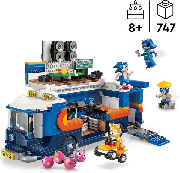 LEGO Sonic The Hedgehog Team Sonic Command Truck Toy - Interactive Set with an ATV Car & 5 Figures INCL. Tails - Gift for 8+ Year Old Boys, Girls & Gaming Fans - 77006