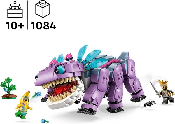 LEGO Fortnite Klombo - Jouet de Construction & Décoration - Figurine de Dinosaure - Minifigurines d'oro & Bananaventurier Insulaire - Accessoires - Cadeau pour Gamer, Garçon ou Fille dès 10 Ans 77077