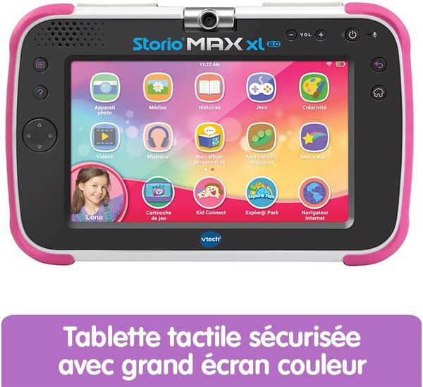 VTech - Storio Max XL 2.0 Rose, Tablette Enfants Tactile, Éducative et Sécurisée avec Grand Écran Couleur, WiFi, Android, Appareil Photo, Cadeau Enfant de 3 Ans à 11 Ans - Contenu en Français