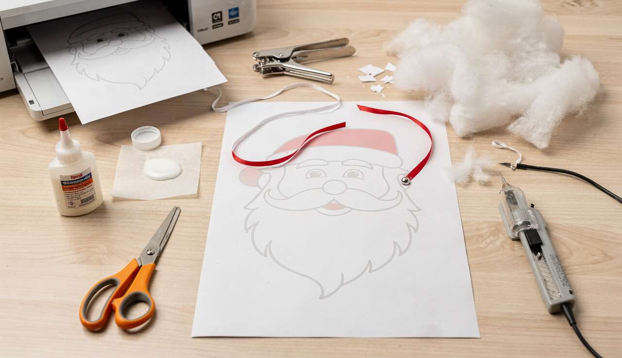 Barbe de Père Noël à Imprimer : dIY Facile pour Noël