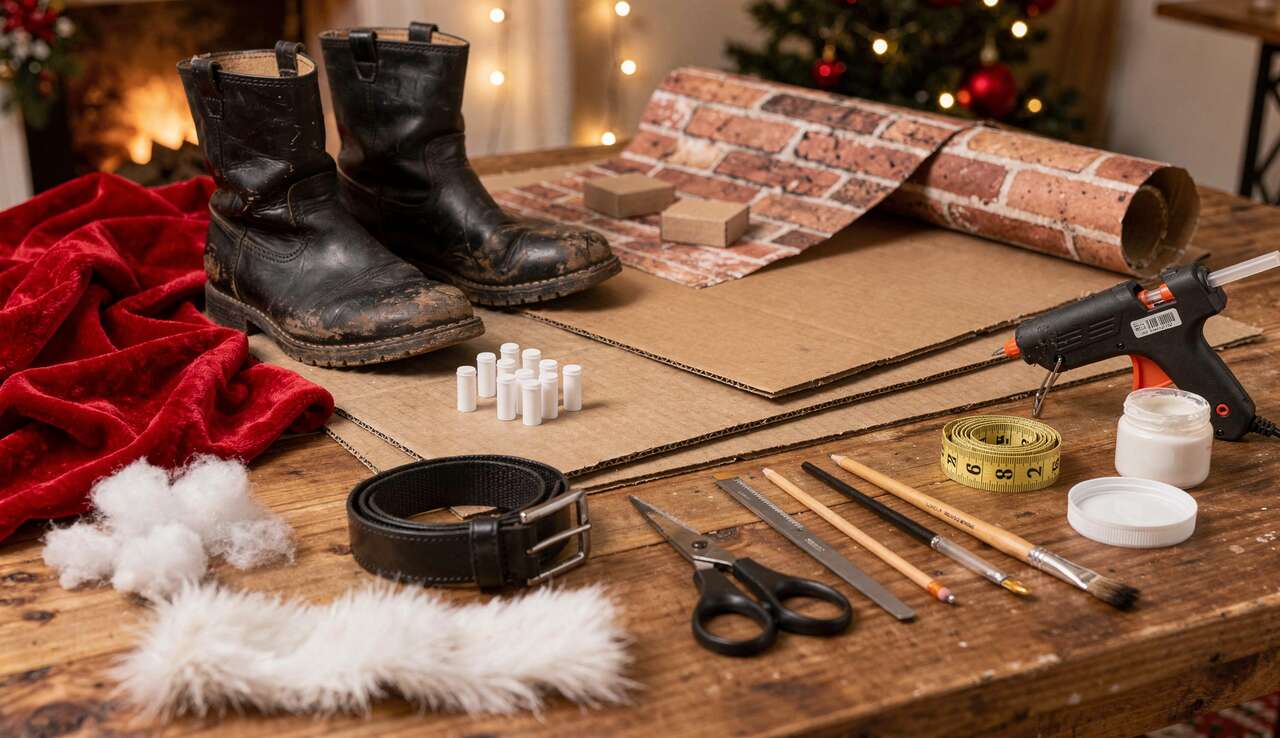 Bricolage : père Noël dans la cheminée à fabriquer soi-même
