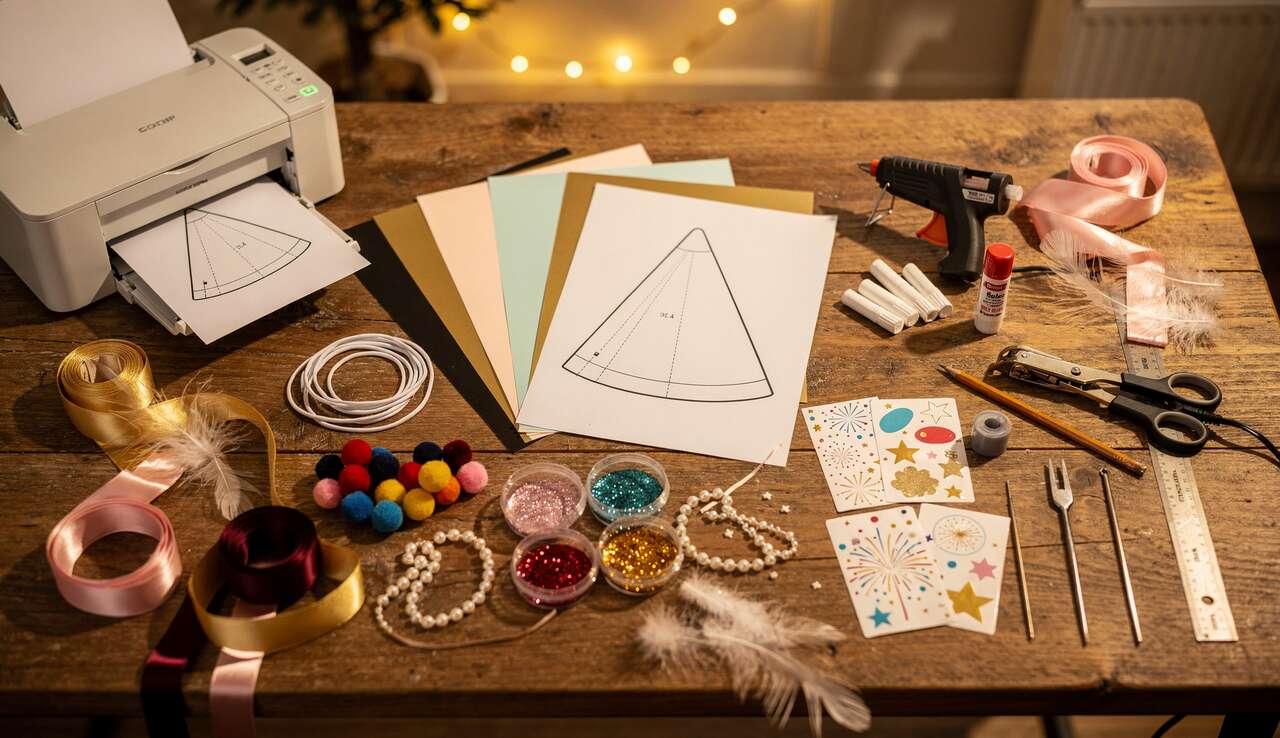 Chapeau de fête du Nouvel An à imprimer : dIY facile et original