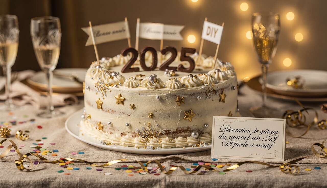 Décoration de gâteau du nouvel an : dIY facile et créatif