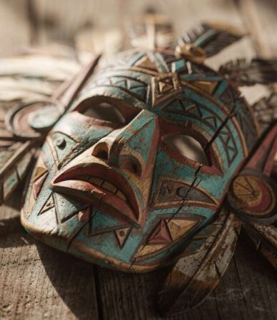 Masque d'Indien à Imprimer et Colorier pour Enfants