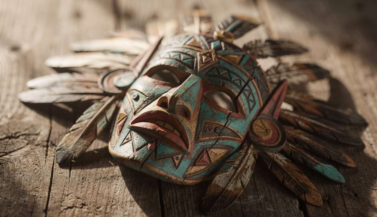 Masque d'Indien à Imprimer et Colorier pour Enfants