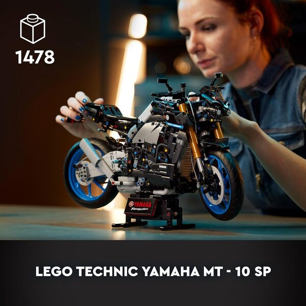 LEGO Technic Yamaha MT-10 SP - Maquette à Construire de Moto pour Adultes - Modélisme Authentique avec Moteur 4 Cylindres et Direction Fonctionnelle - Idée Cadeau Hommes et Femmes 42159