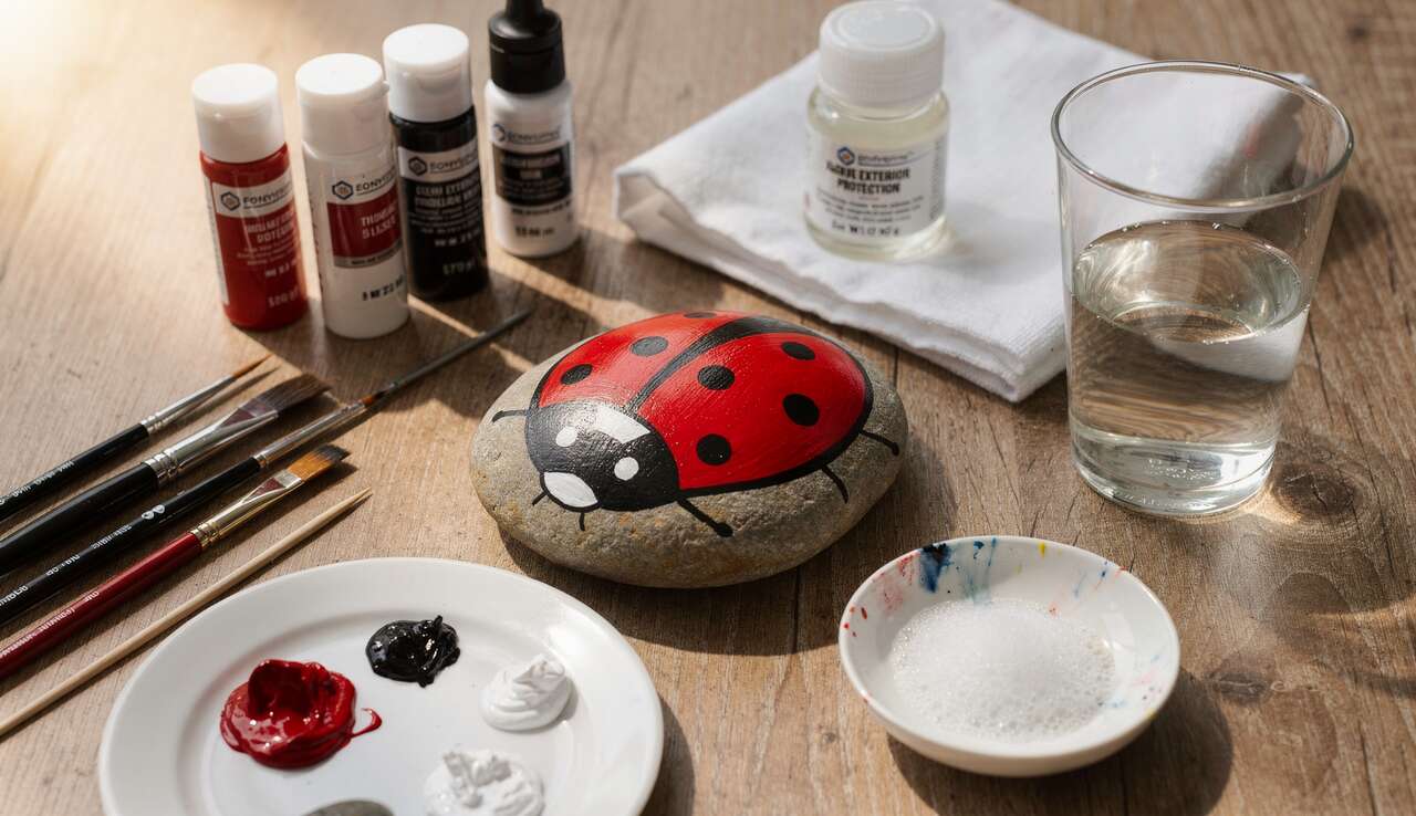 Peindre un Galet en Coccinelle : tutoriel DIY Facile